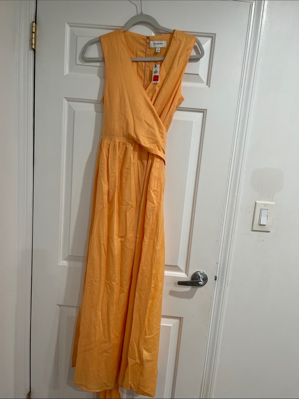 Banana Republic Sleeveless Wrap Maxi Dress in Peach-Orange
